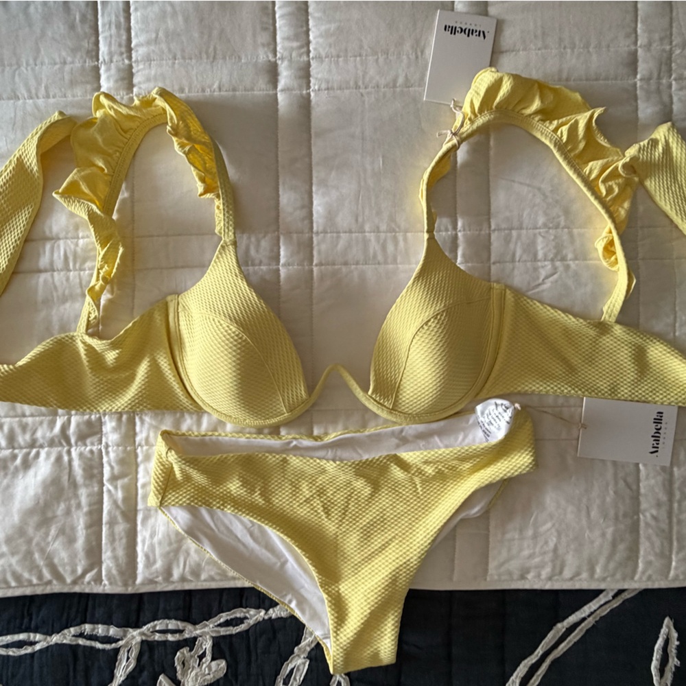 Yellow Ruffled Bikini Set
